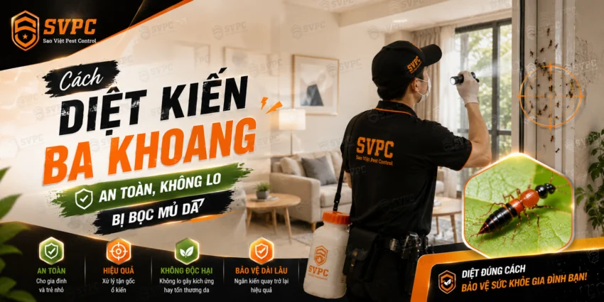 Cách Diệt Kiến Ba Khoang An Toàn, Không Lo Bị Bọc Mủ Da